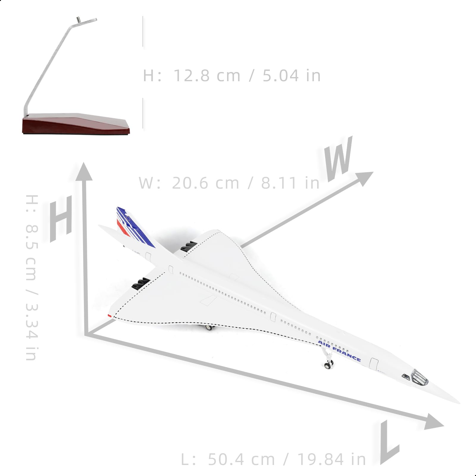 Amazon.com: QIYUMOKE 1/125 Large Scale Concorde Air France